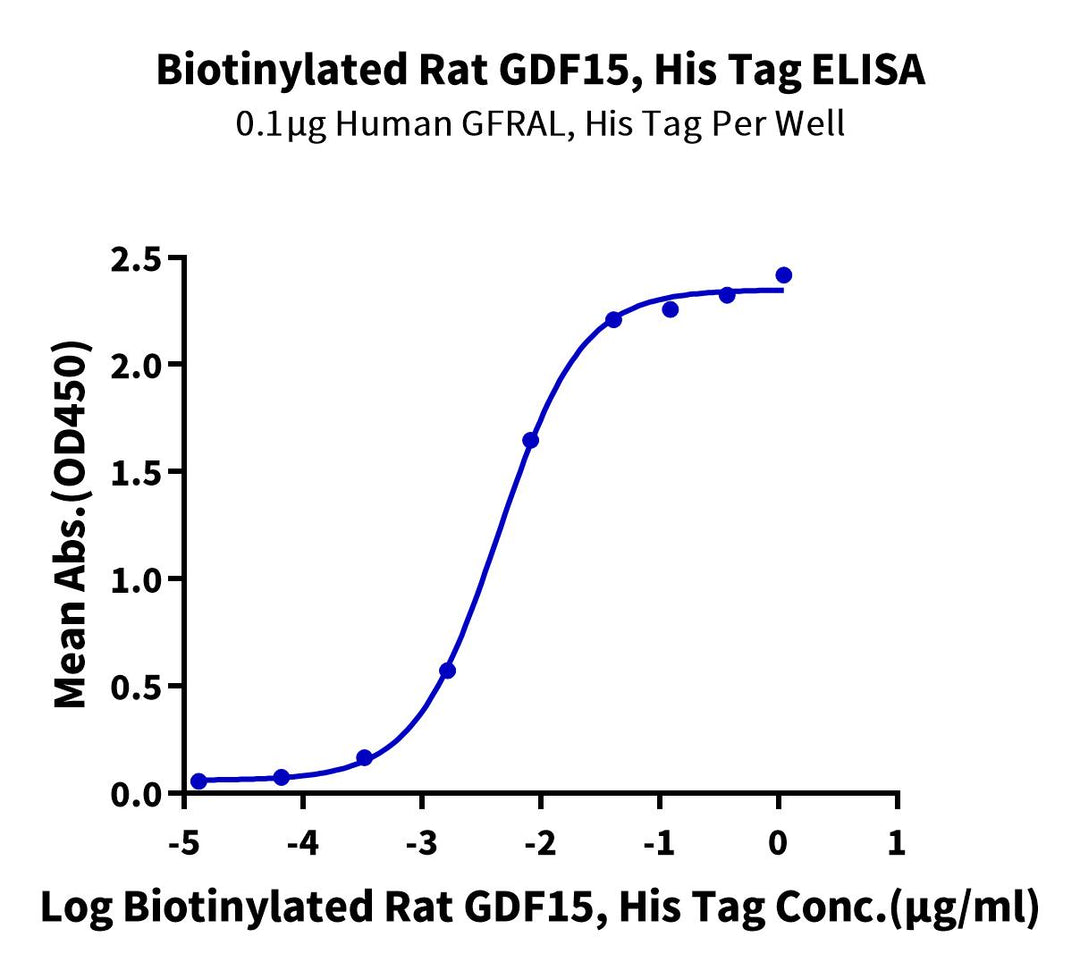 Biotinylated Rat GDF15 Protein (Primary Amine Labeling) (GDF-RE115B)