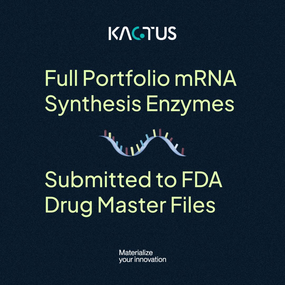 Full Portfolio of In Vitro mRNA Synthesis Enzymes Submitted to FDA Drug Master Files (DMF)