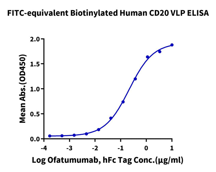 FITC-equivalent Biotinylated Human CD20 Protein-VLP (CD2-HM0P10B)