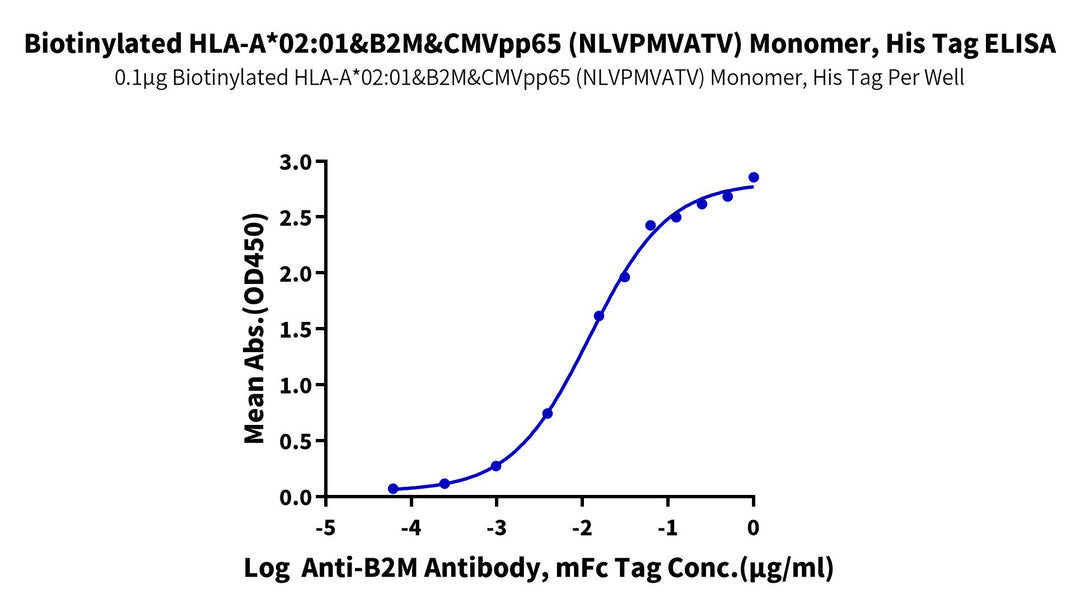 Biotinylated Human HLA-A*02:01&B2M&CMVpp65 (NLVPMVATV) Monomer Protein (MHC-HE013B)