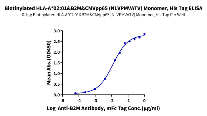 Biotinylated Human HLA-A*02:01&B2M&CMVpp65 (NLVPMVATV) Monomer Protein (MHC-HE013B)