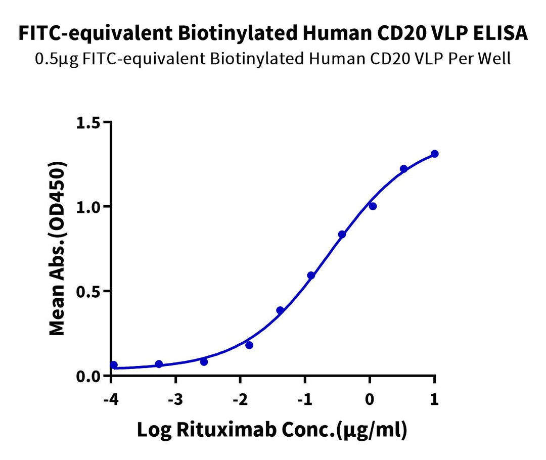 FITC-equivalent Biotinylated Human CD20 Protein-VLP (CD2-HM0P10B)