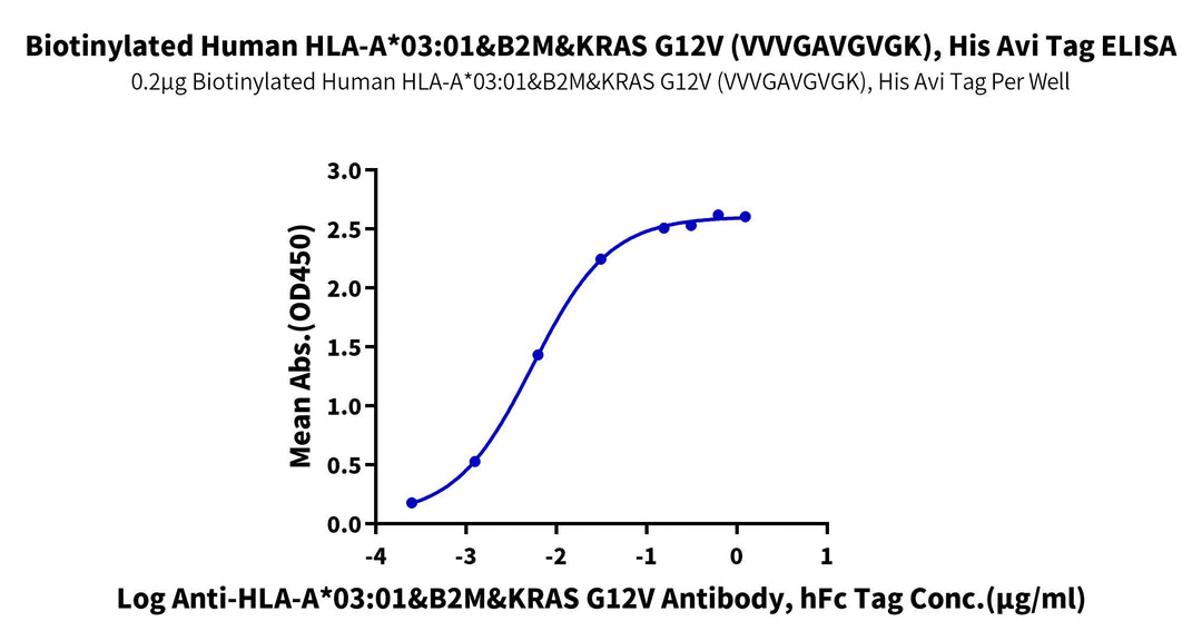Biotinylated Human HLA-A*03:01&B2M&KRAS G12V (VVVGAVGVGK) Monomer Protein (MHC-HE454B)