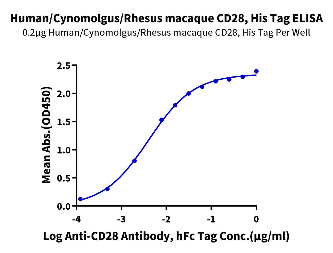 Human/Cynomolgus/Rhesus macaque CD28 Protein (CD8-HM128)