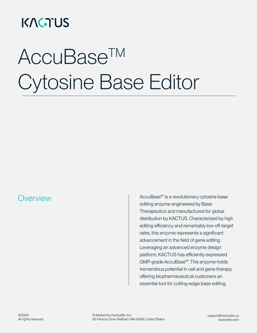 AccuBase Base Editor Brochure Cover