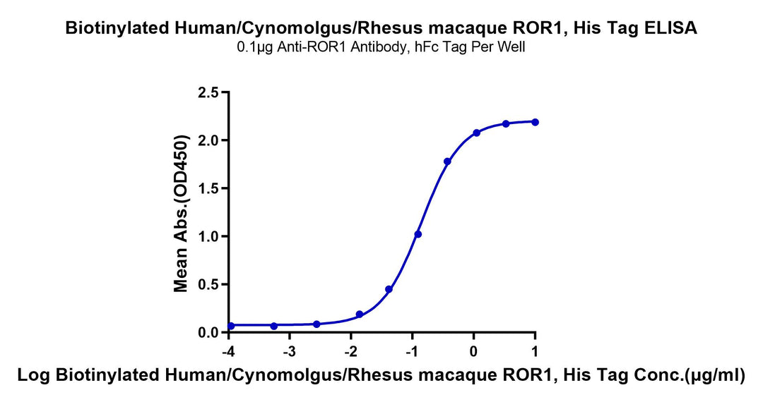 Biotinylated Human/Cynomolgus/Rhesus macaque ROR1 Protein (ROR-HM401B)